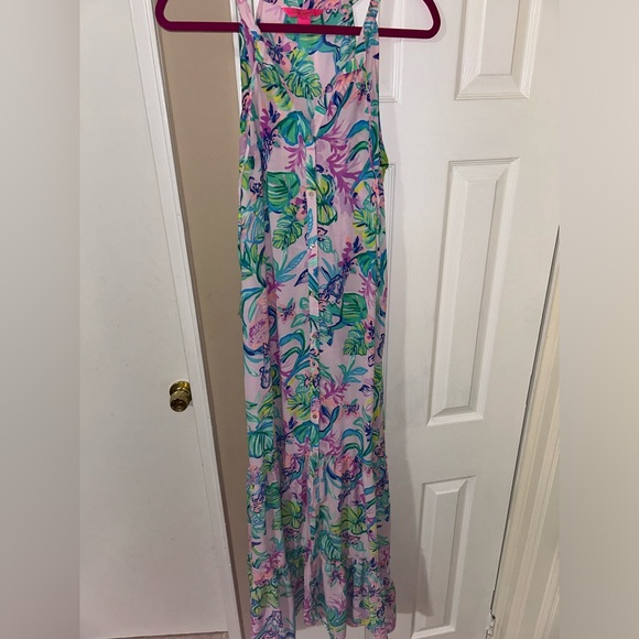 NWOT Lilly Pulitzer LULIANA MAXI DRESS Amethyst Tint Mermaid The Shade. Size M - Picture 3 of 8